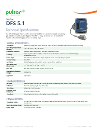 Thumbnail of document Data Sheet - DFS 5.1 Doppler Flow Switch